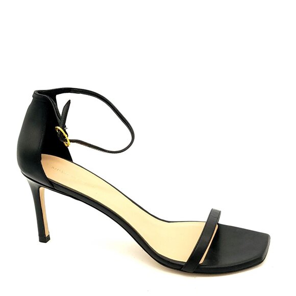 NEW Stuart Weitzman Amelina Sandals Womens 10.5 Black Chic Elegant Simple Luxury - Picture 1 of 8